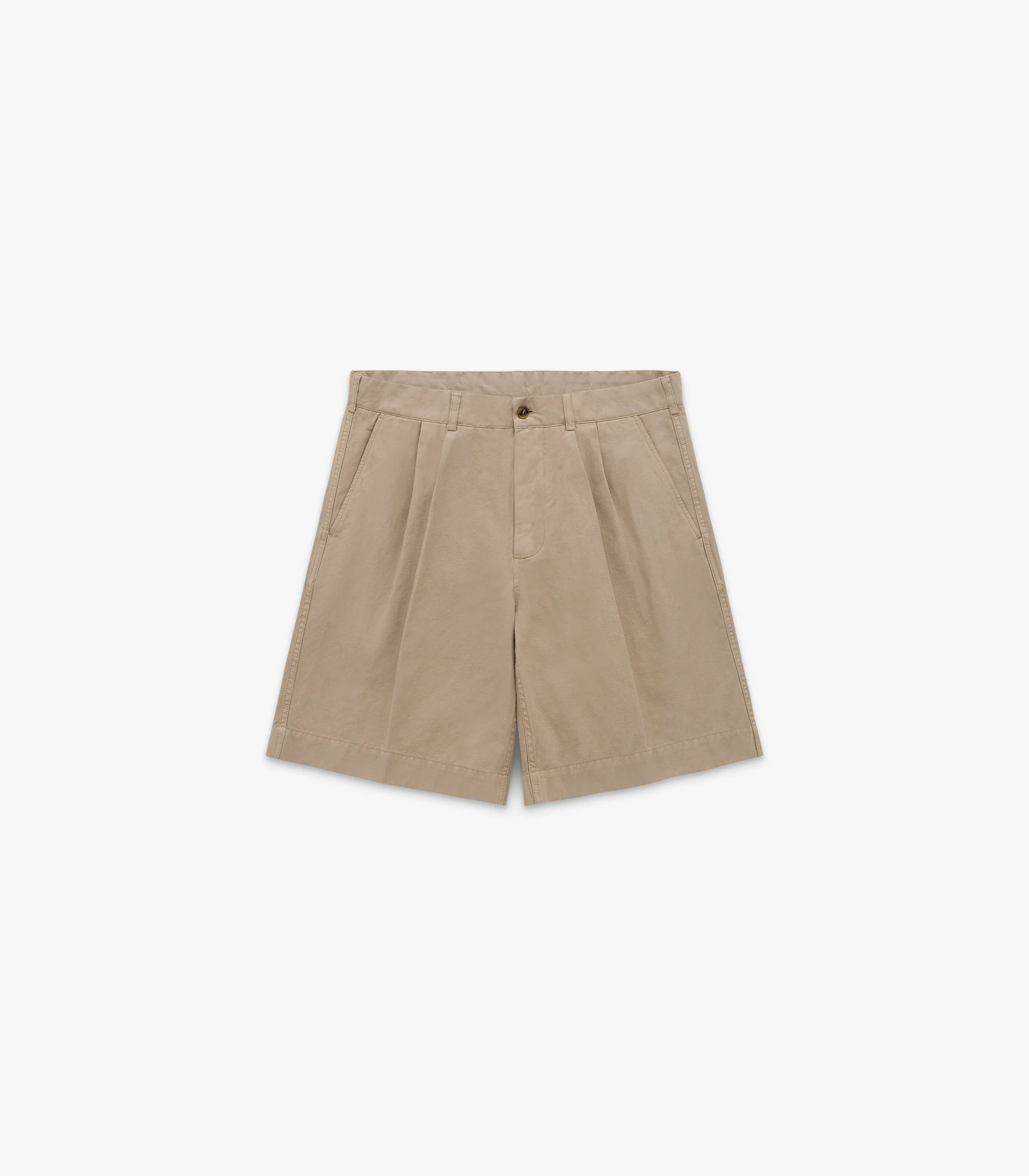 Canal Pleated Twill Cotton & Linen Short - Image 3