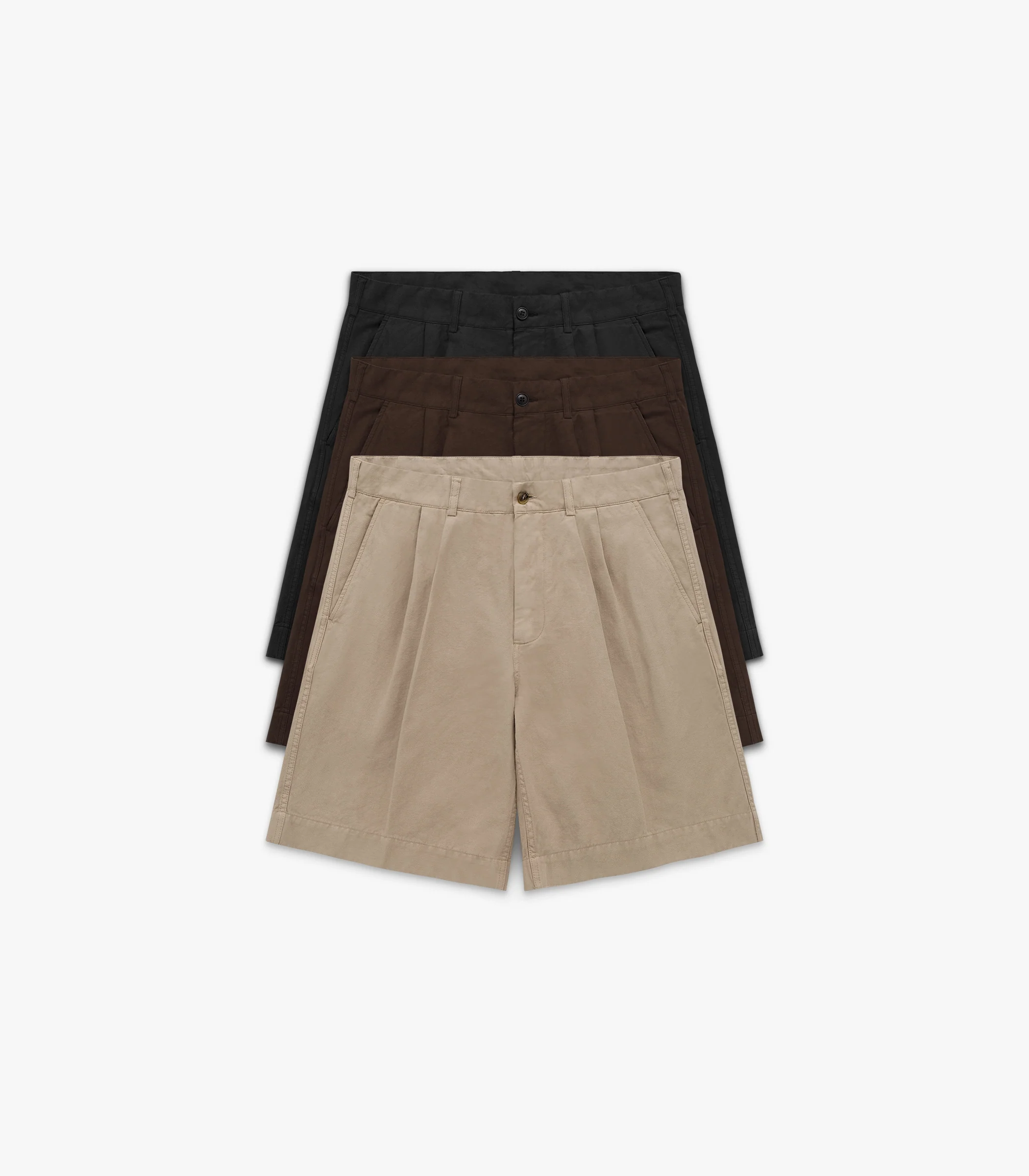 Canal Pleated Twill Cotton & Linen Short - Image 9